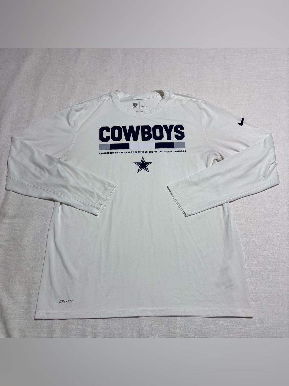 Men’s Nike Dri-Fit Dallas Cowboys Long Sleeve Tee | White | Size XL